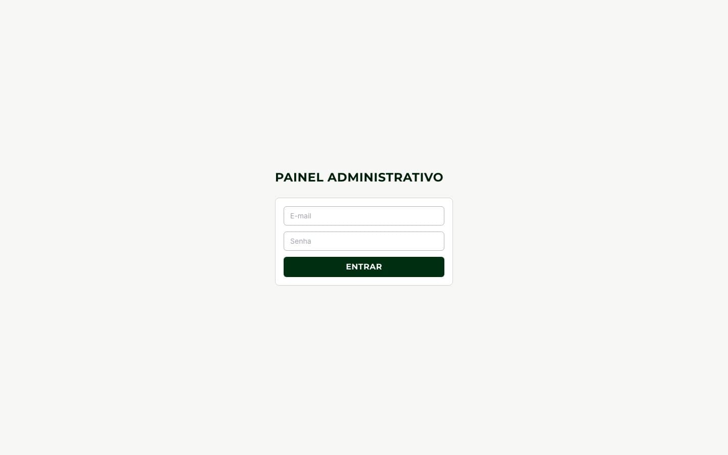 Tela de login do painel administrativo do Goiás F.A.